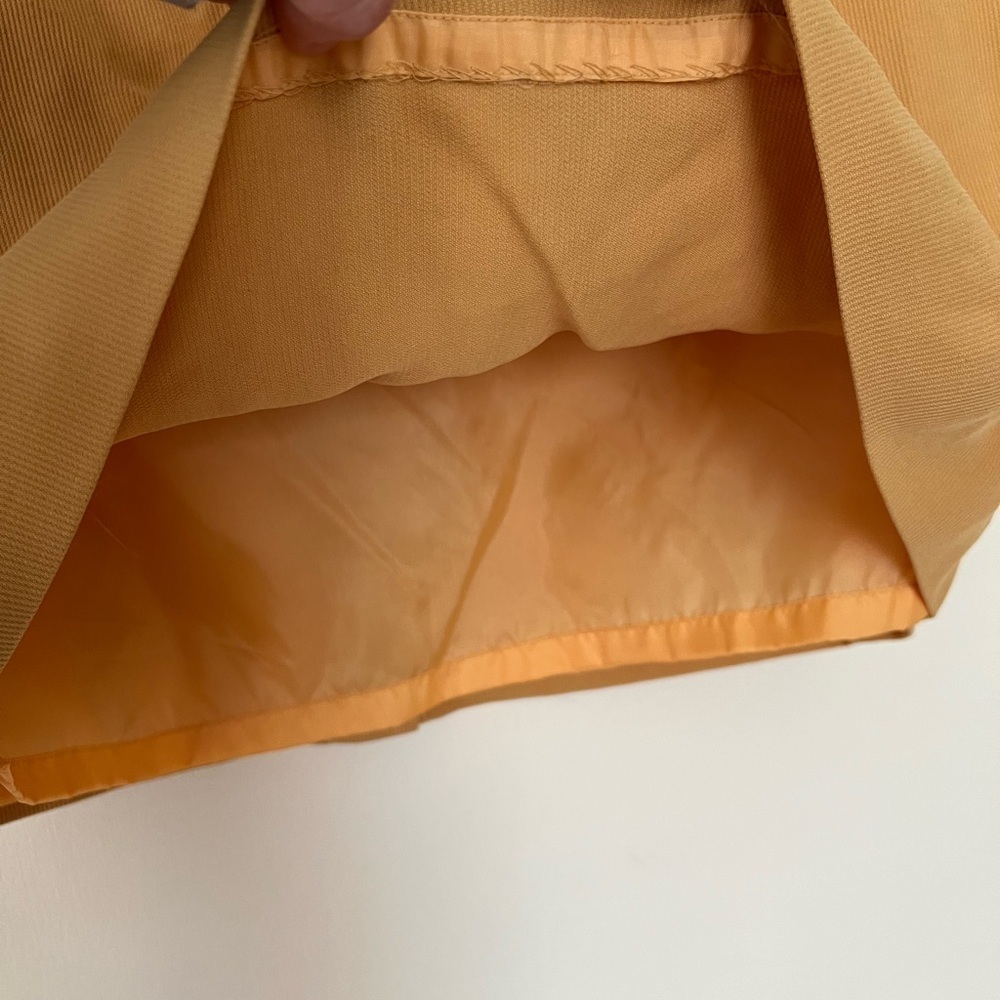 MIMS/COLE‎ Women 100% SILK VTG Blazer Coat Suit Set size 16 Golden Yellow Modest - Picture 10 of 16